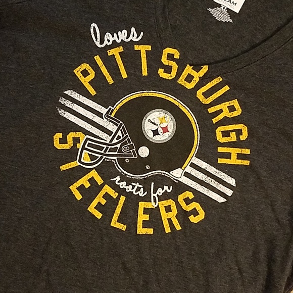 Pittsburgh Steelers V-Neck Tee Shirt - Picture 4 of 7